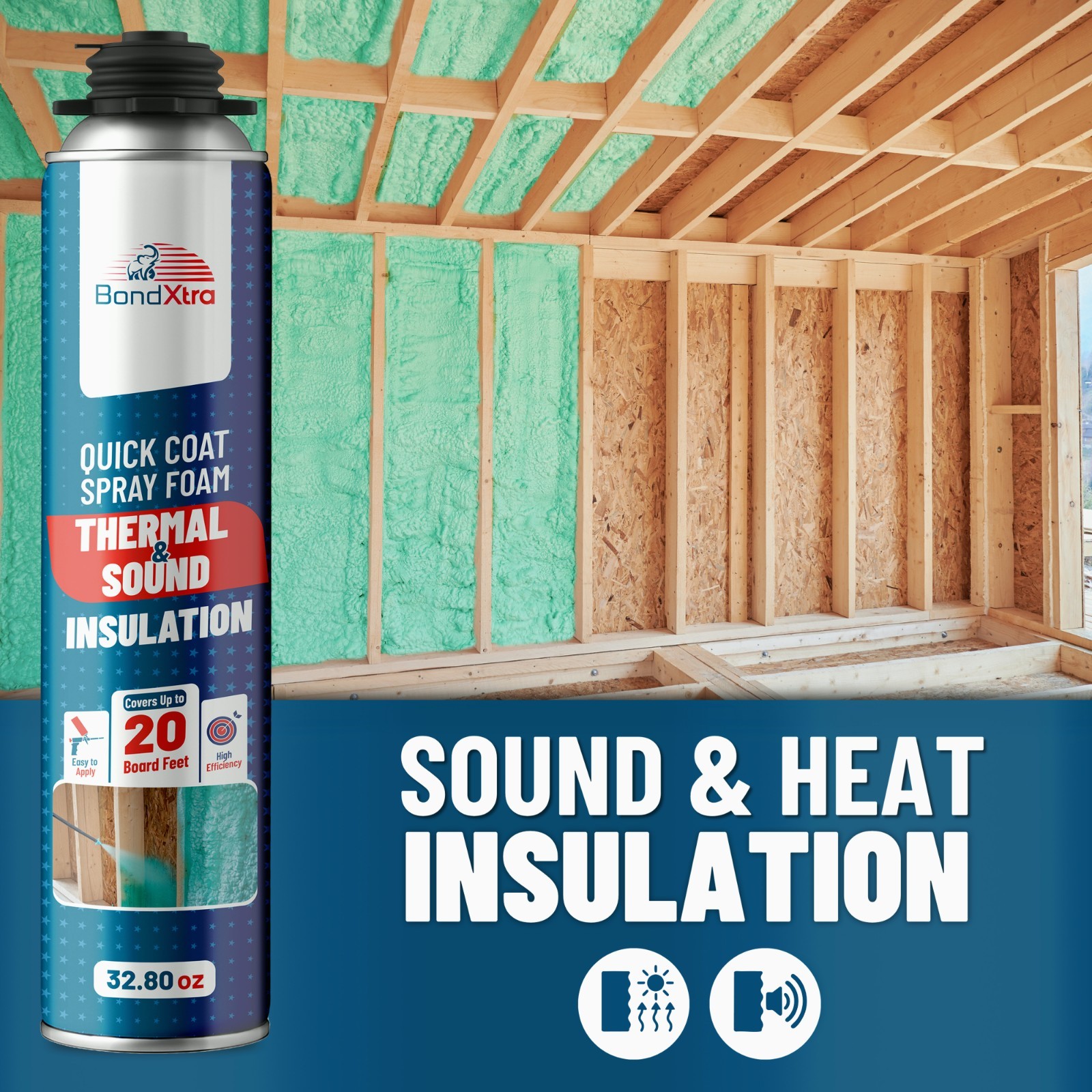 Spray Foam Insulation Kit (18 x 32.80 oz/930 gr – 480 Board feet), Self-Expandin