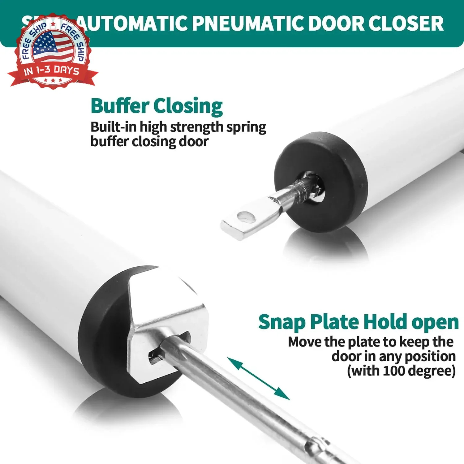 Screen and Storm Door Closer Kit, Heavy Duty Pneumatic Screen and Storm Door Clo