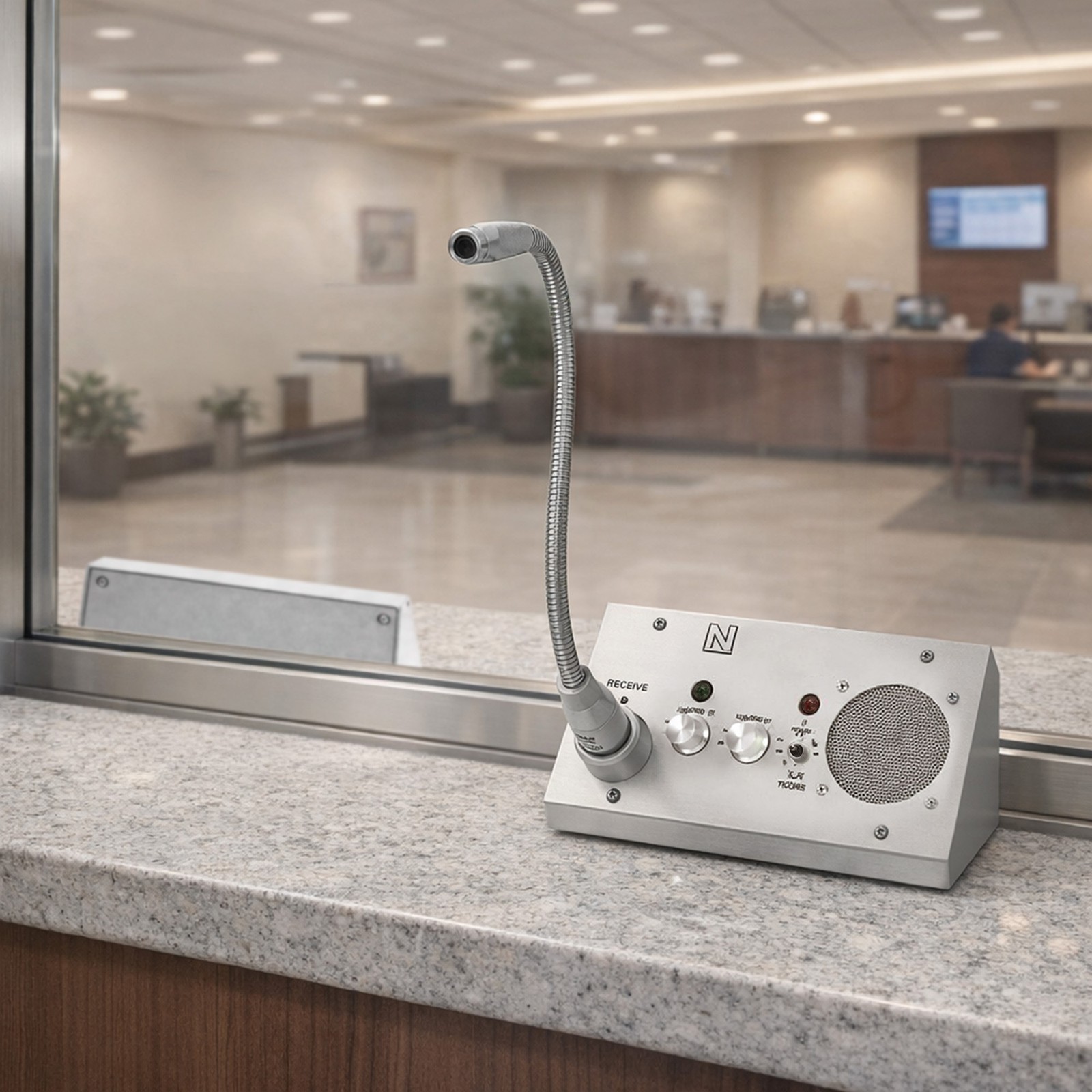 Contemporary Countertop Talk Thru Unit For Security And Isolation Booths Without
