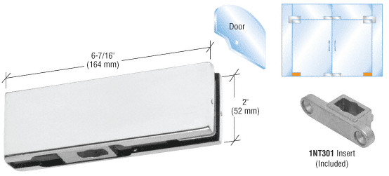 CRL PH11CA Satin Anodized Bottom Door Patch with 1NT301 Insert