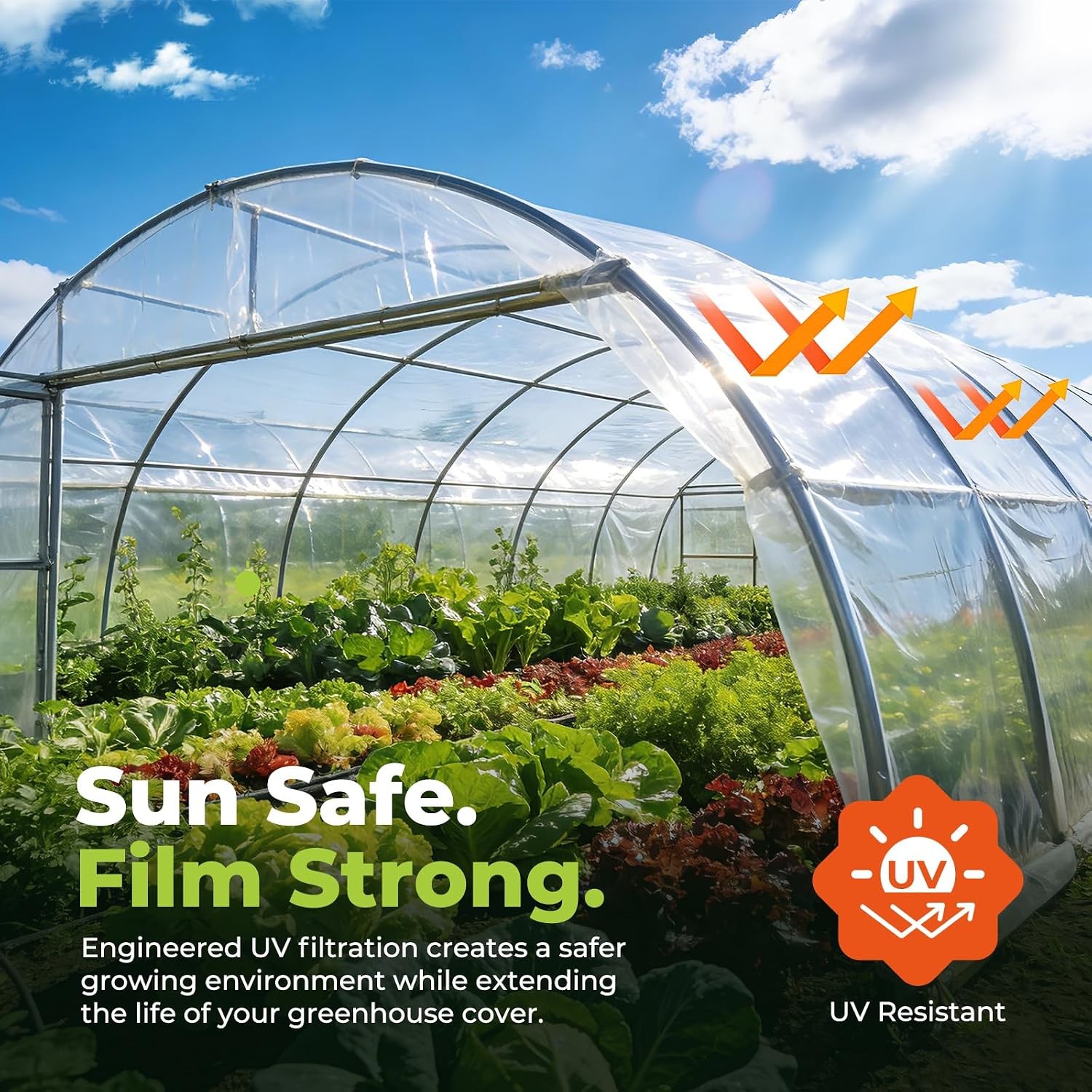 12×25 ft 6 Mil Heavy Duty Greenhouse Plastic Sheeting Film Covering Mil