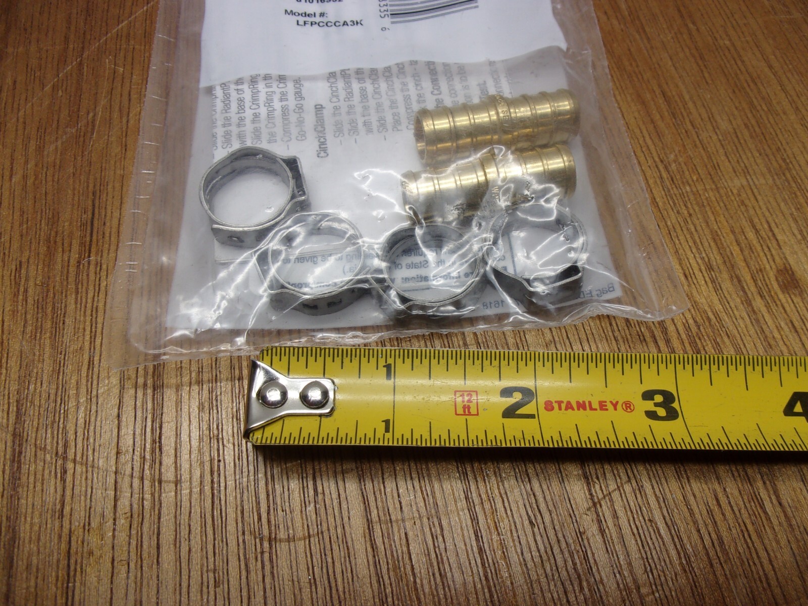 Watts LF PCCCA3K Repair Kit Brass Barbed W/Cinch Clamps Pex 1/2″ Pipe 2 Pack USA