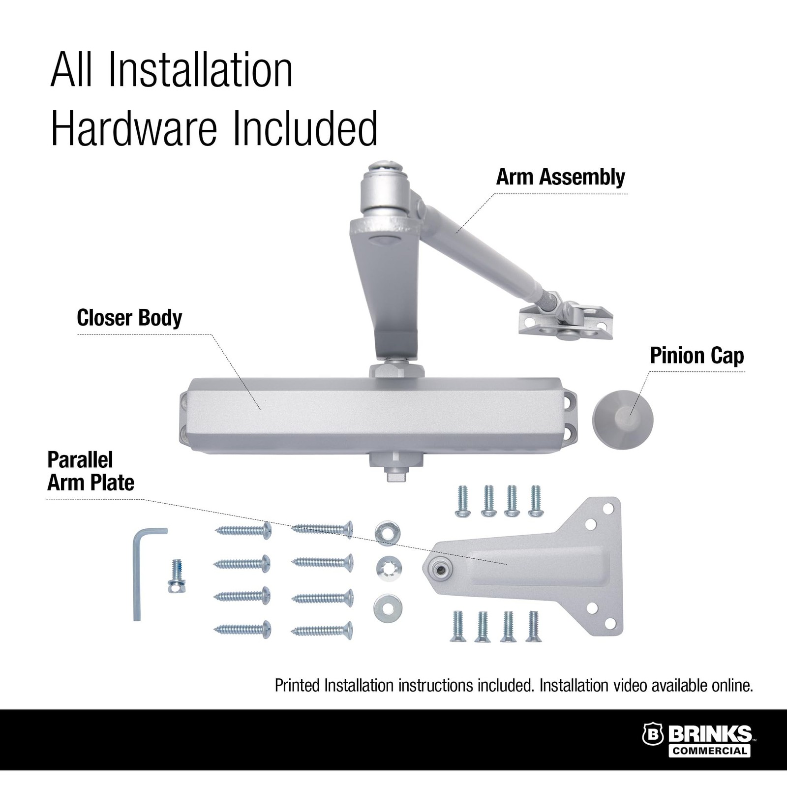 Medium Duty Commercial Door Closer UL Listed, Aluminum