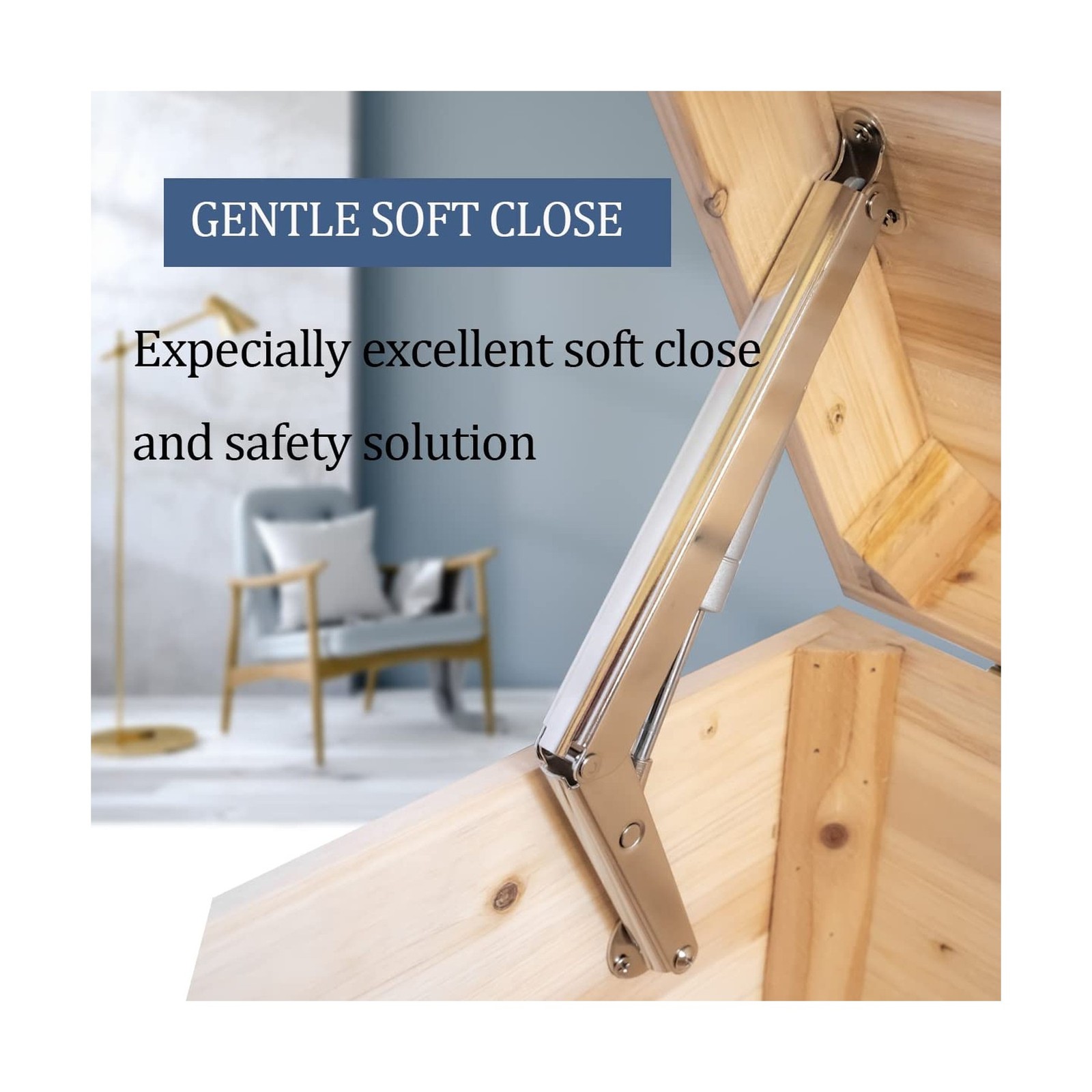 250N Heavy Duty Soft Close Lid Support Hinge, Chest Hinges Heavy Lid Hinges f…