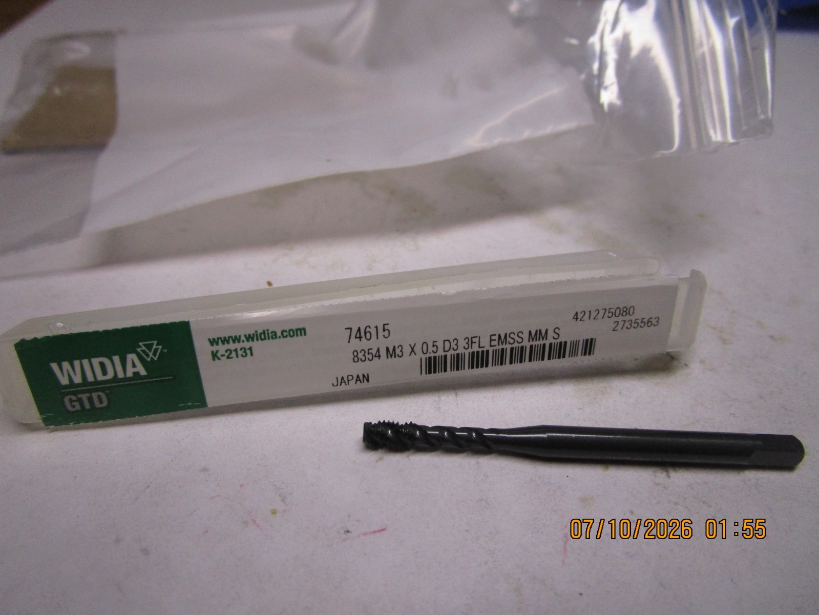 M3 – 0.5 x 1-15/16″ OAL 3 Flute Black Oxide HSSl Bottoming Sprial Flute Tap