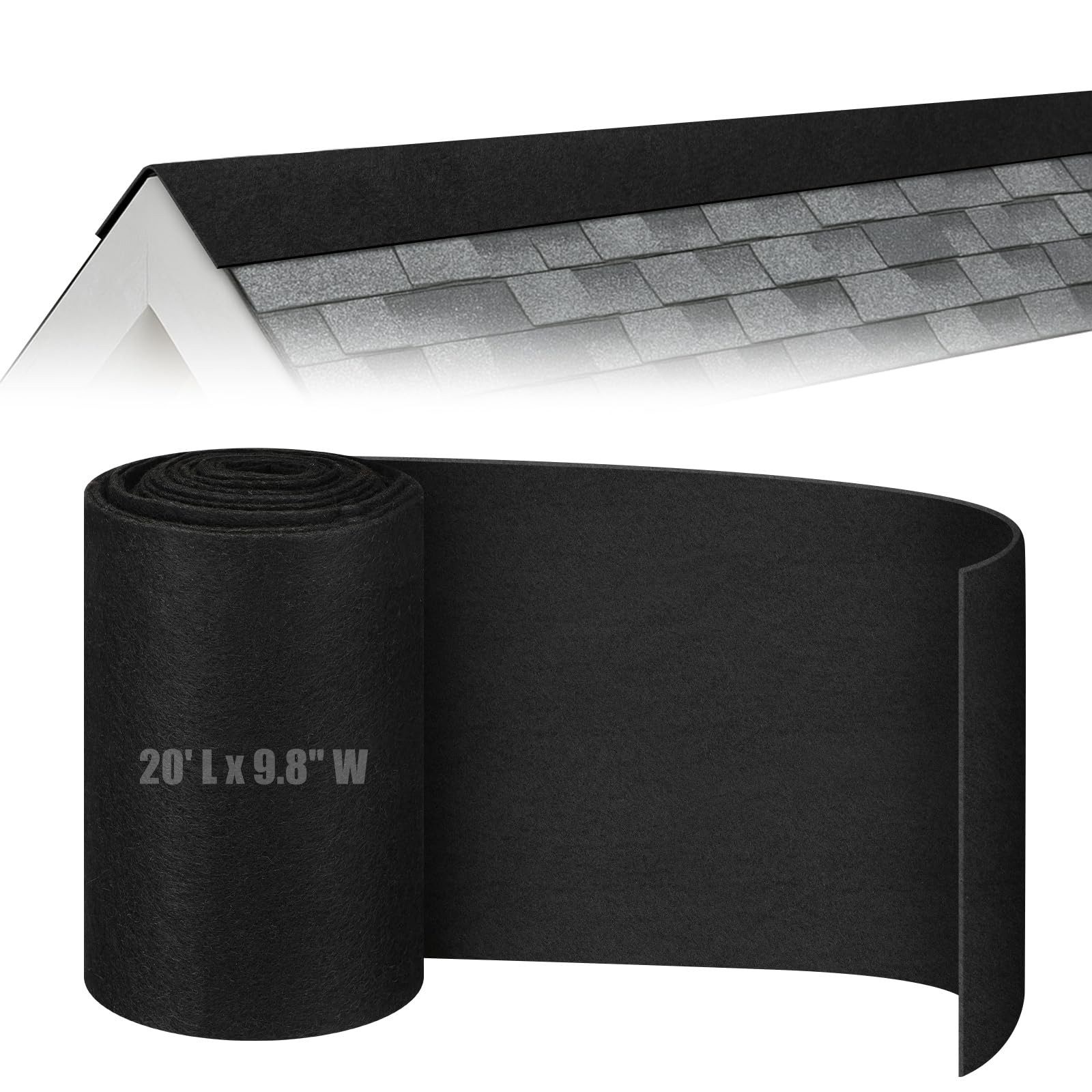Pangda 19.7 FT Roof Ridge Vent Mesh Filter Roll 9.8″ W ft, Black