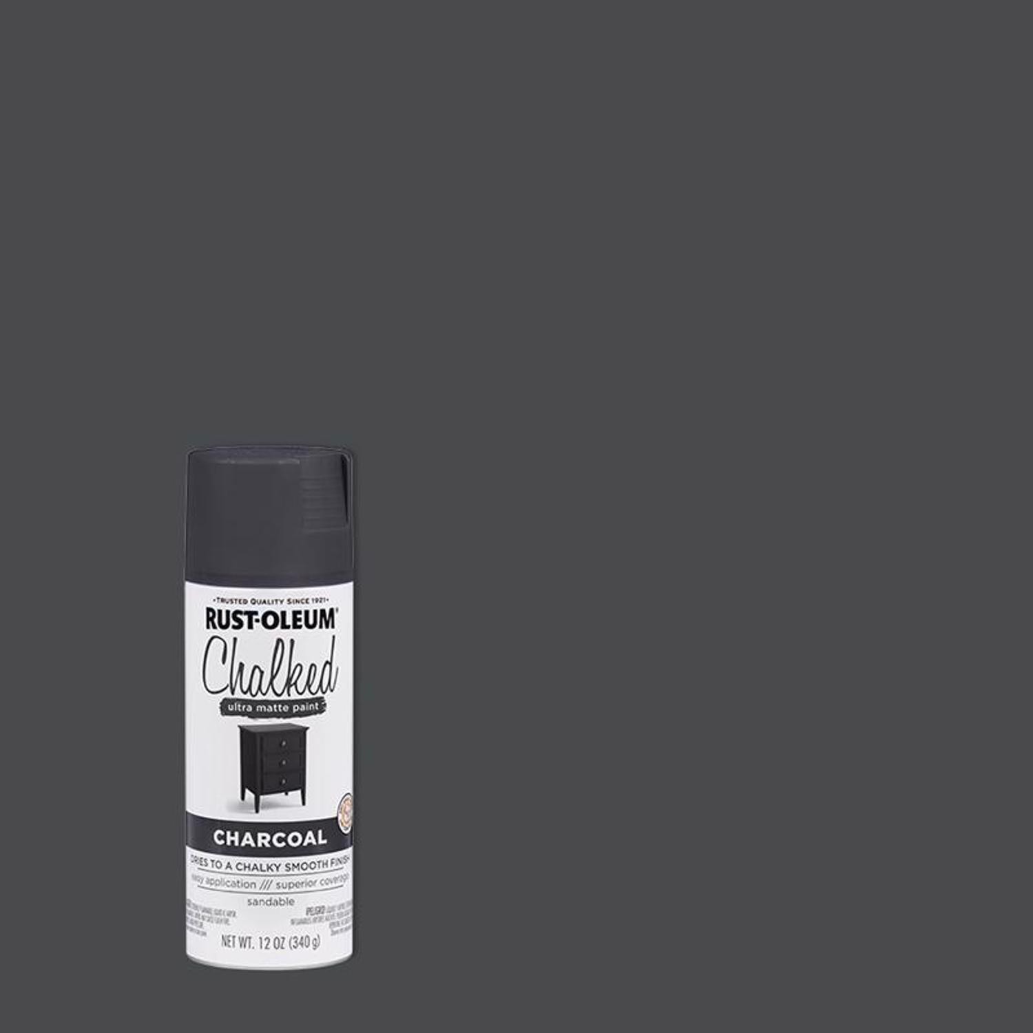 Rust-Oleum 302590 Charcoal/Grey Chalked Oil-Based Spray Paint 12 oz. (Pack of 6)