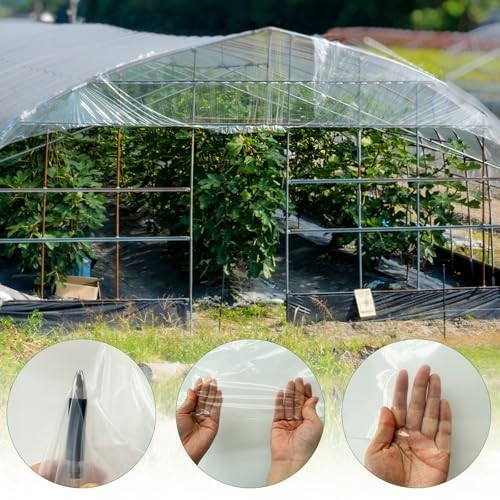 Heavy Duty 6 Mil Greenhouse Plastic Sheeting 13x26ft Clear Film for Garden & Far