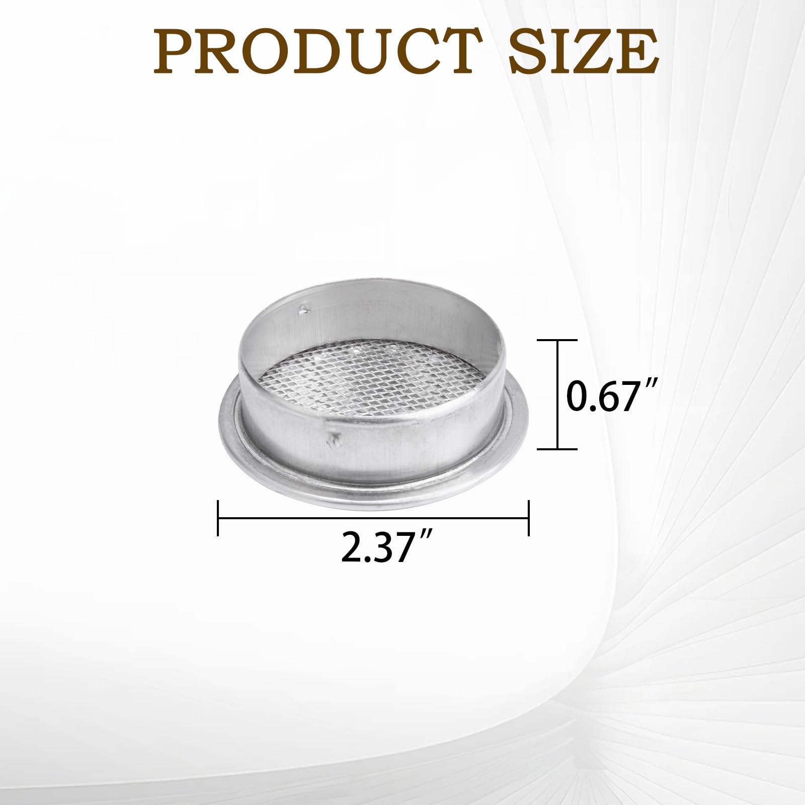 Round Aluminum Louver with Insect Screen, 2 Inches, 6-Pack Silver