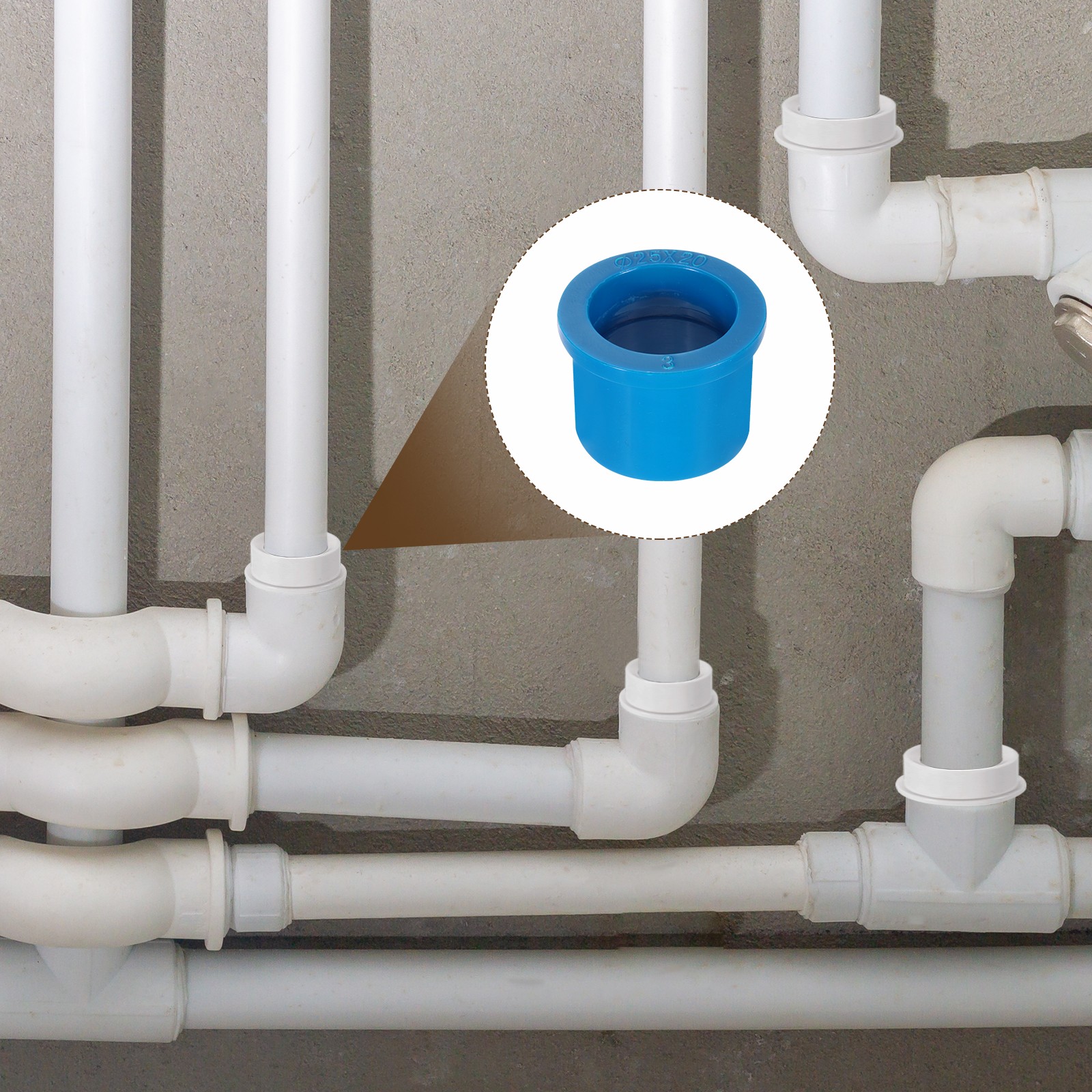 10 Pcs PVC DWV Reducer Bushing 1″ x 3/4″ (Socket x Socket) Connector Blue
