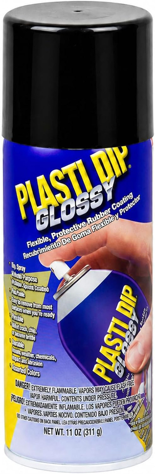 Plasti Dip Glossy Black Rubber Coating Spray, 11 oz Aerosol Can, Flexible Peelab