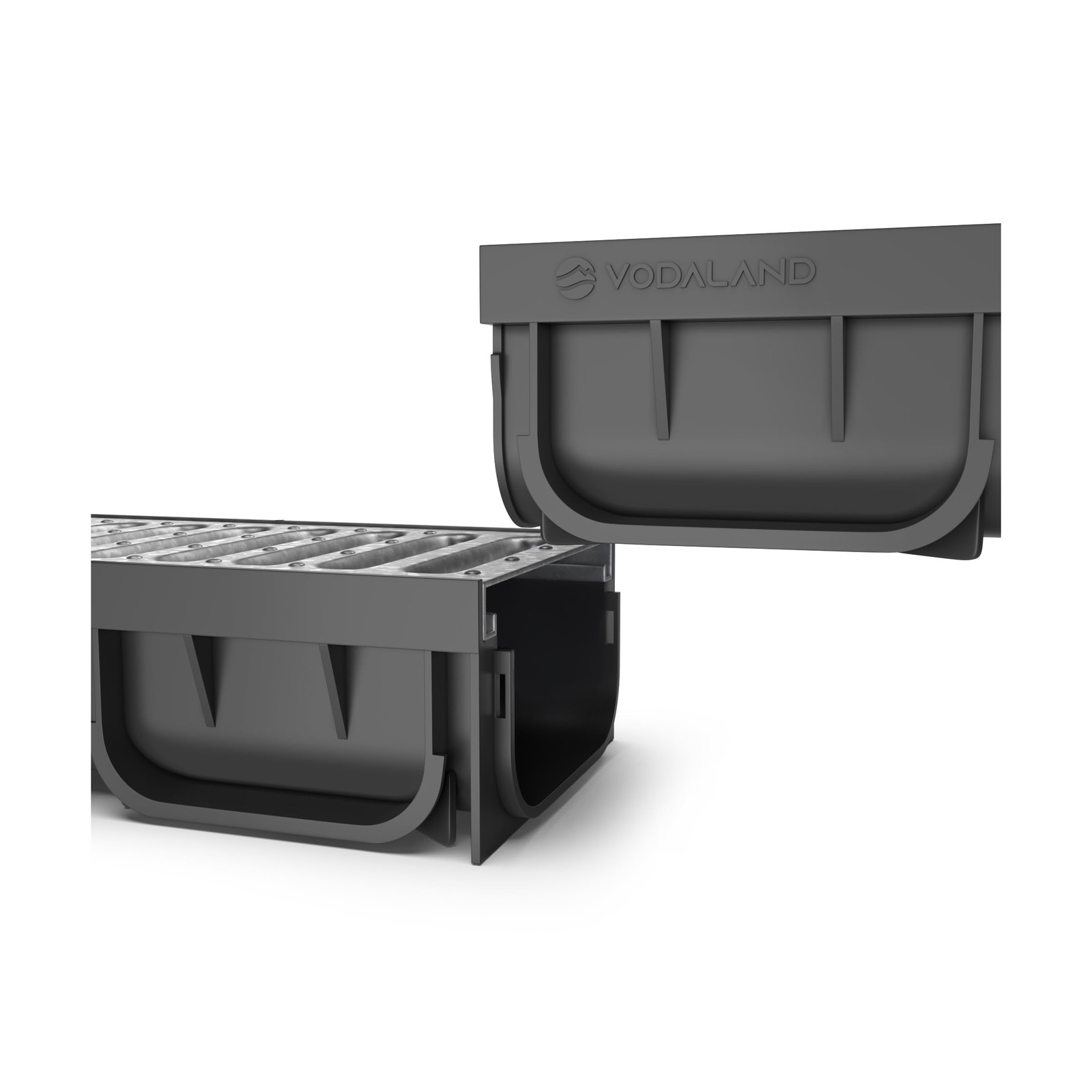 Vodaland – 4 Inch Easy 2 Premium Trench Drain Channel – Galvanized Stamped St…
