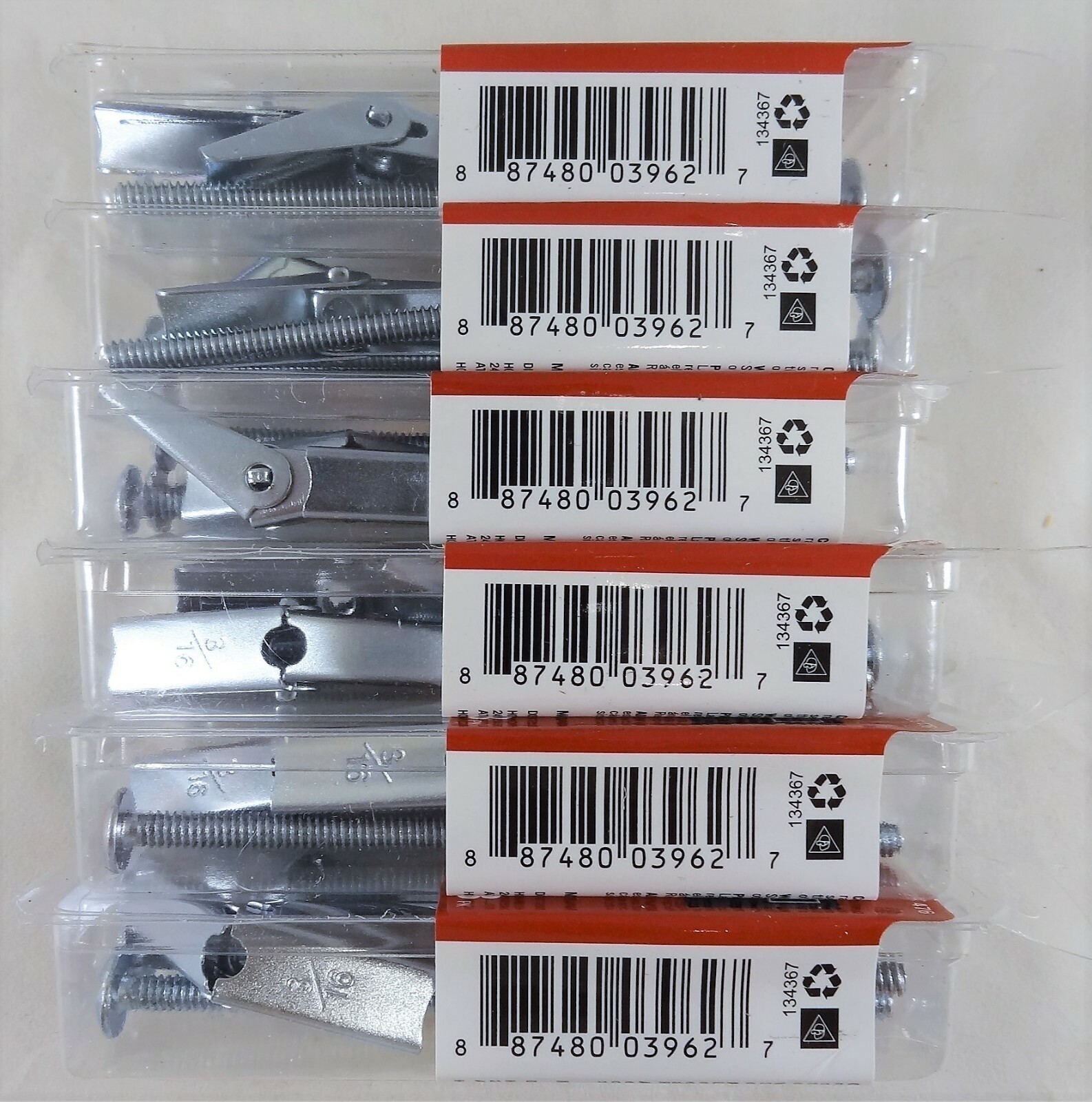 18 Pieces 3/16 in. x 4 in. Zinc-Plated Toggle Bolts, Mushroom Phillips Head. NIB