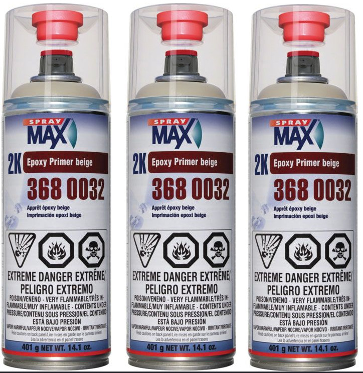 USC 2K Spray Max Epoxy Primer Paint Aerosol 3680032 (3 Pack)