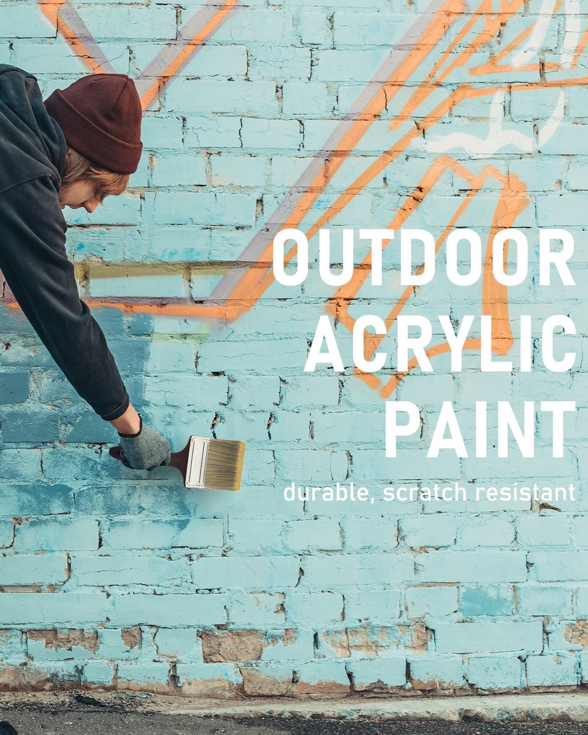 Nicpro 6 Colors Large Outdoor Acrylic Paint 69 Fl Oz (Pack of 6), 6