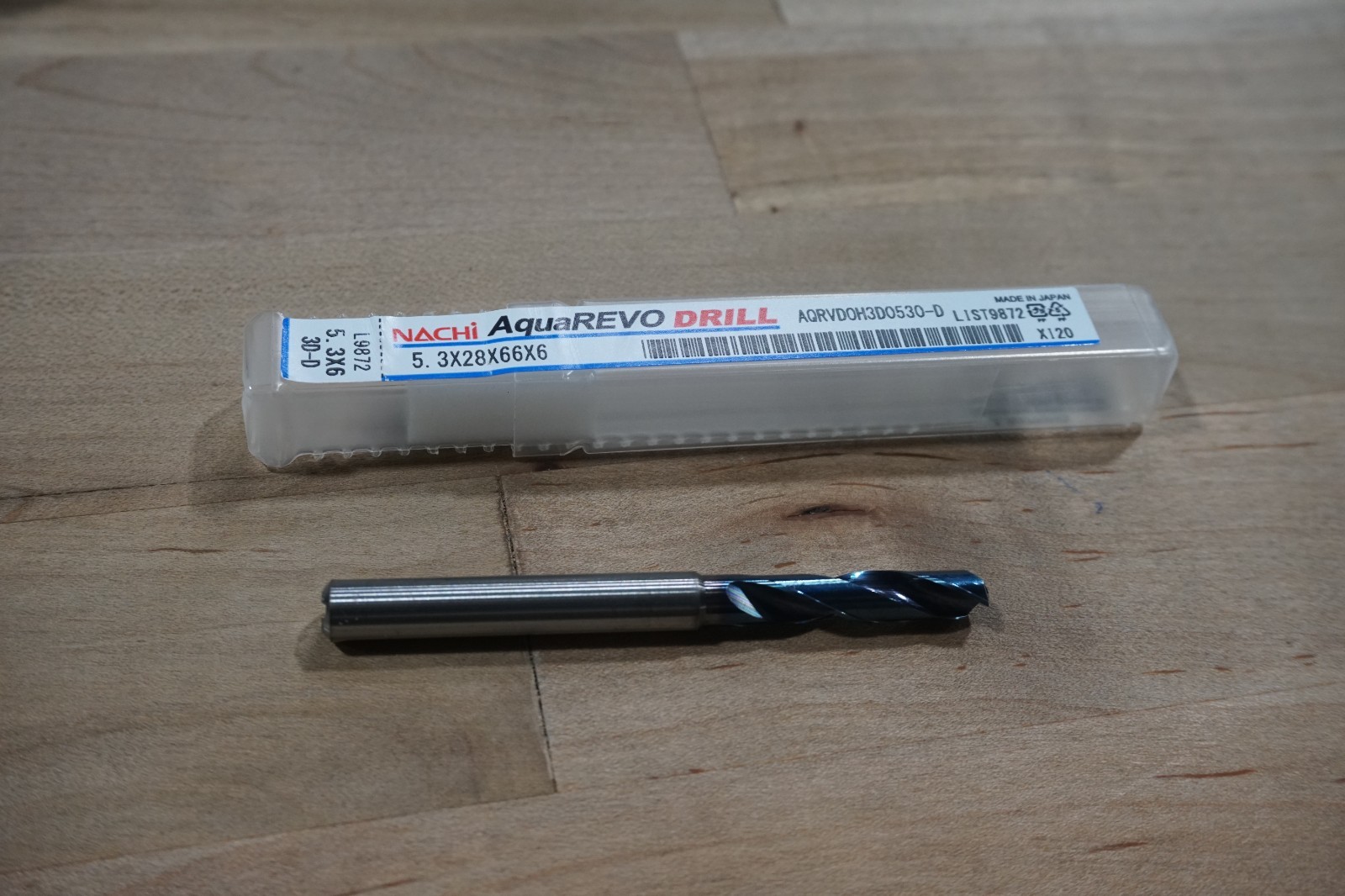 NACHI 5.3D X 6MMSHK X 28MML X 66MM OL 3XD 140° 2FL AQ REVO D OIL, FREE SHIP 1 PC