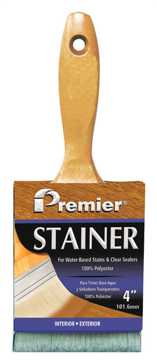 Premier P600-40 Stainer Wood Handle Polyester Flat Shape Stain Brush 3 Lx4 W in.