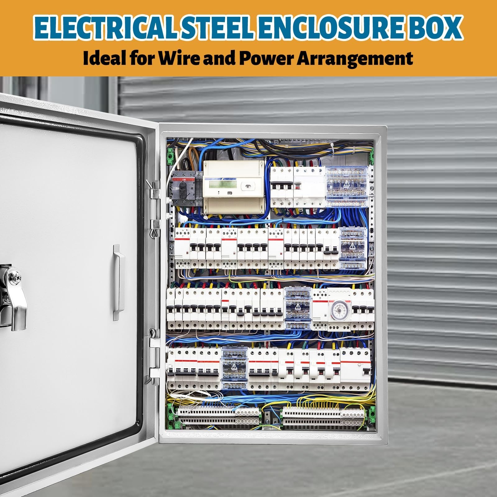 Outdoor Electrical Box 24 x 16 x 10”D NEMA 4X Enclosure Steel Box, Waterproo…