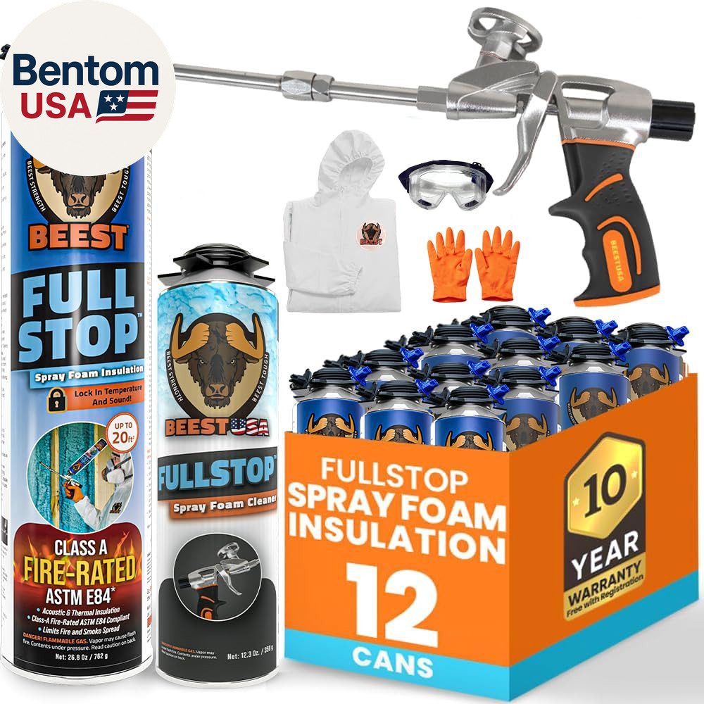 Fullstop Spray Foam Insulation Kit for Walls and Attic – 240 Board Ft/Sq.Ft. Per