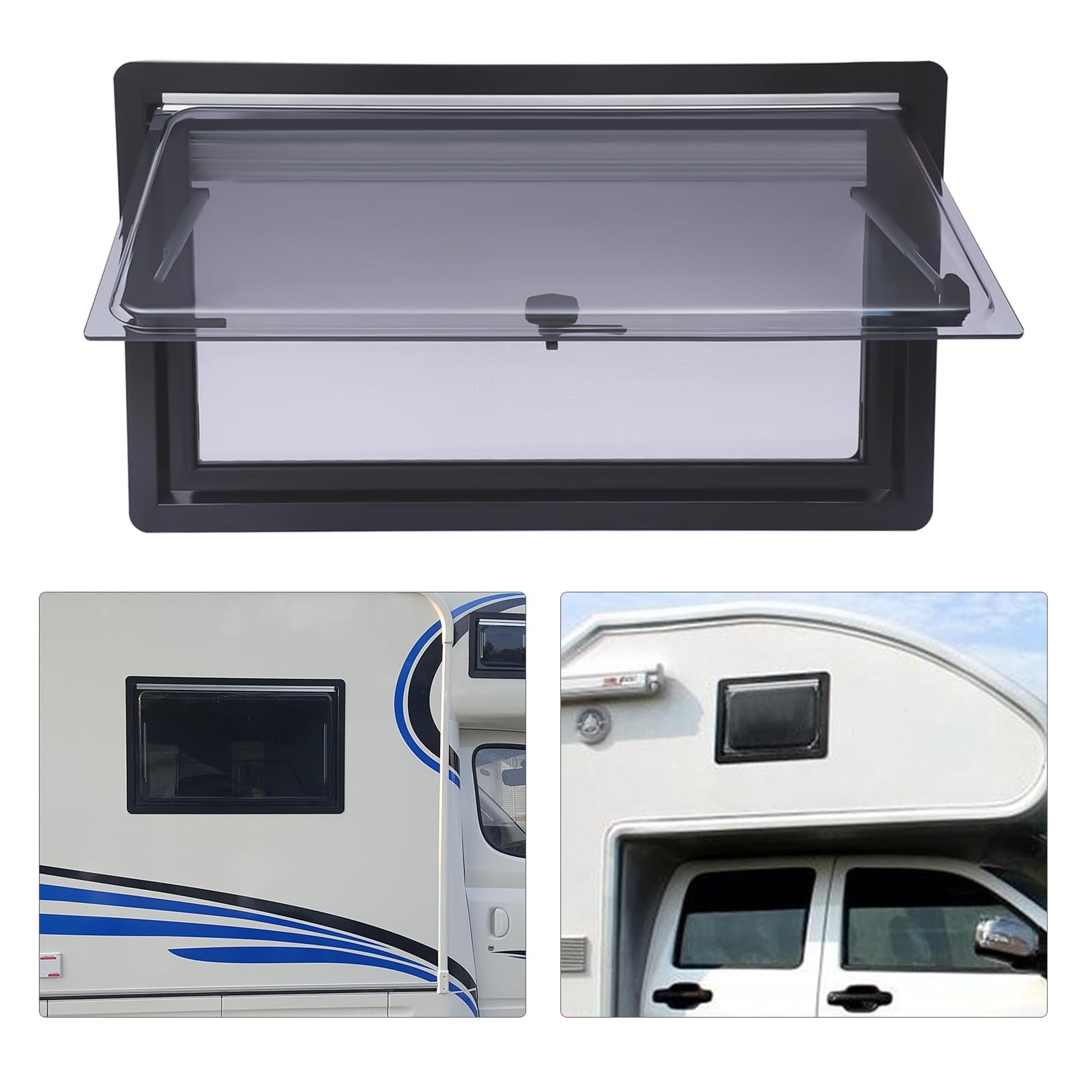 900x500mm RV Camper Window Replacement Top Hinged Push Out Vent Hatch