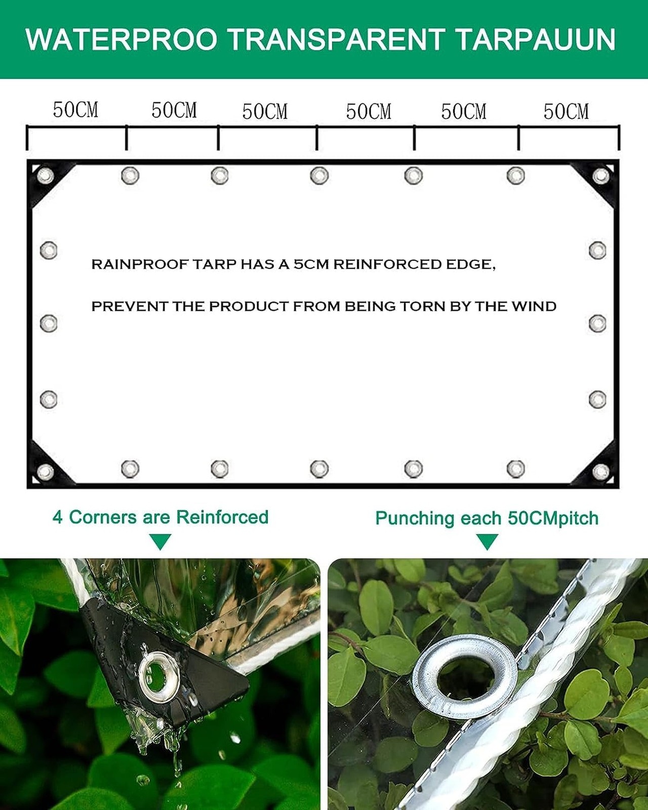 Clear Tarp 8x10ft, Clear Tarps with Grommets, 14 MiL Heavy Duty Waterproof wi…