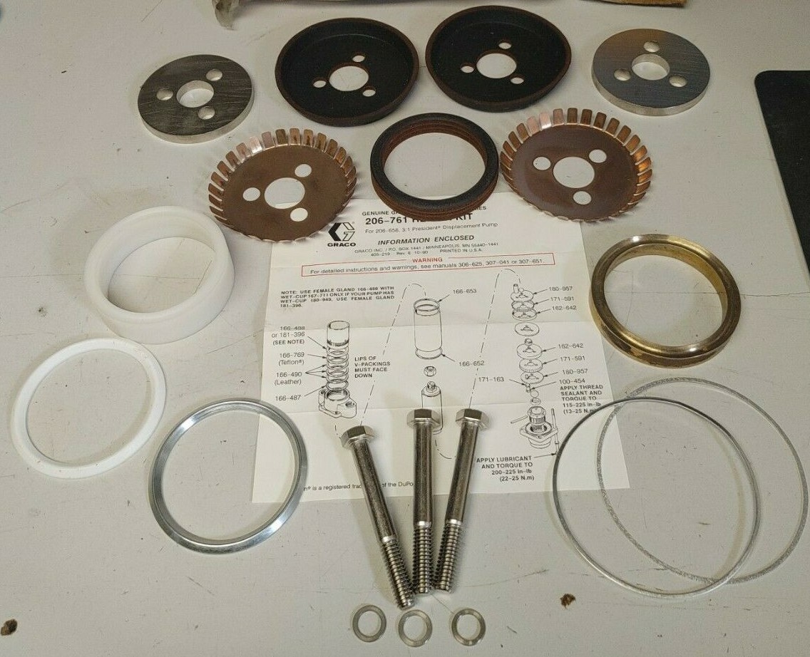 Graco 206-761 Pump repair kit For 206-658, 3:1 President Displacement Pump