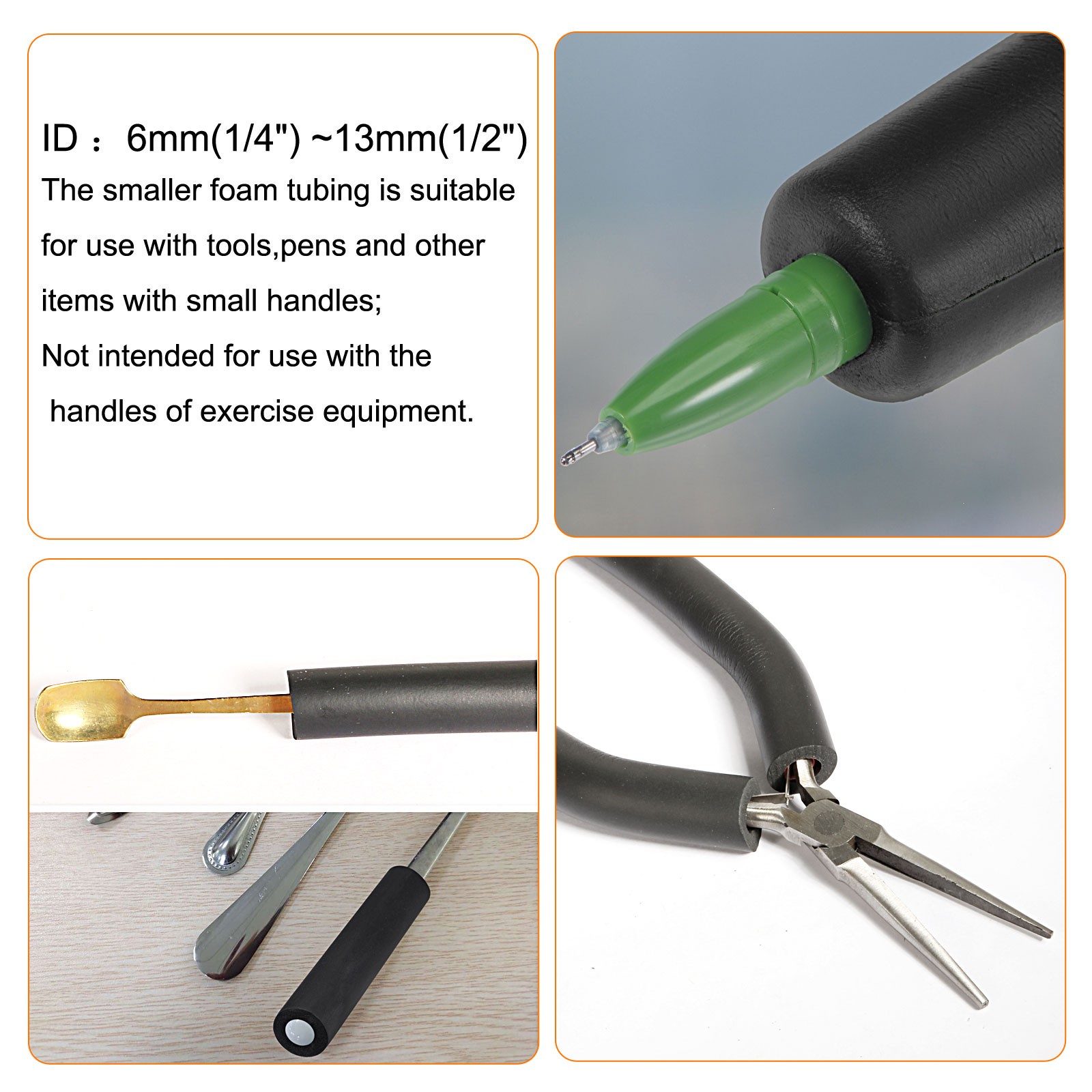 16mm(5/8″) ID 26mm OD 1m Long Foam Tubing for Handle Support Pipe Insulation