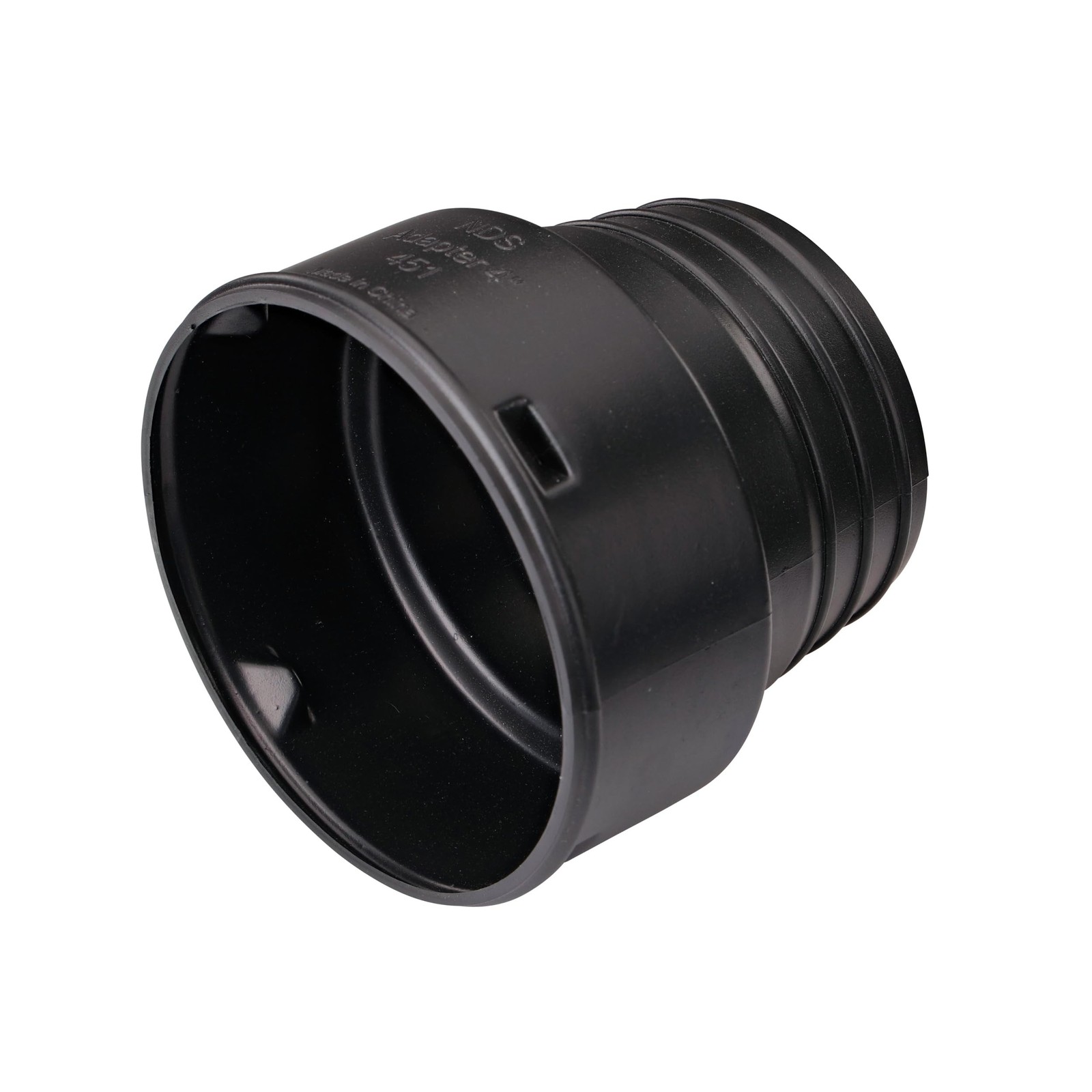 NDS 451 HDPE Corrugated Adapter, 4-Inch, for Spigot X 4 inch Corrugated Hub C…