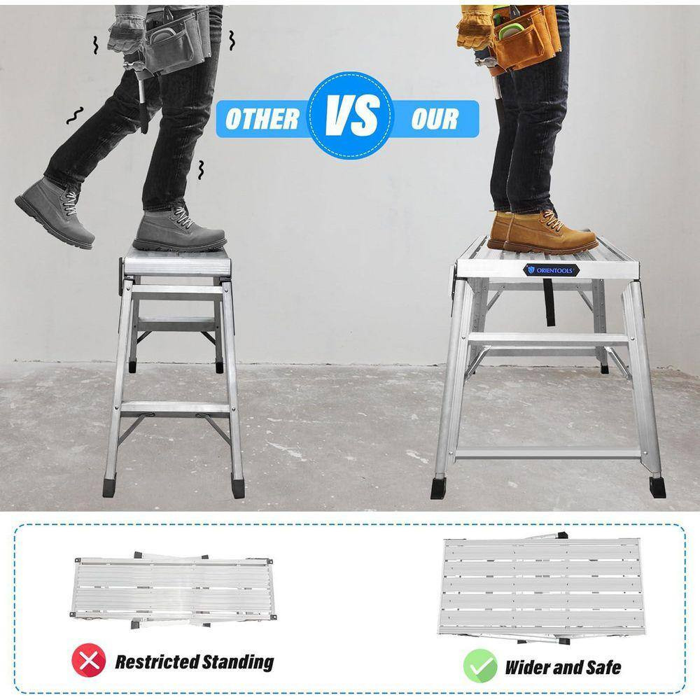 3.3 3 Ft. X 1.54 Ft. Aluminum Heavy-Duty Folding Work Platform with 7-Gear Adjus