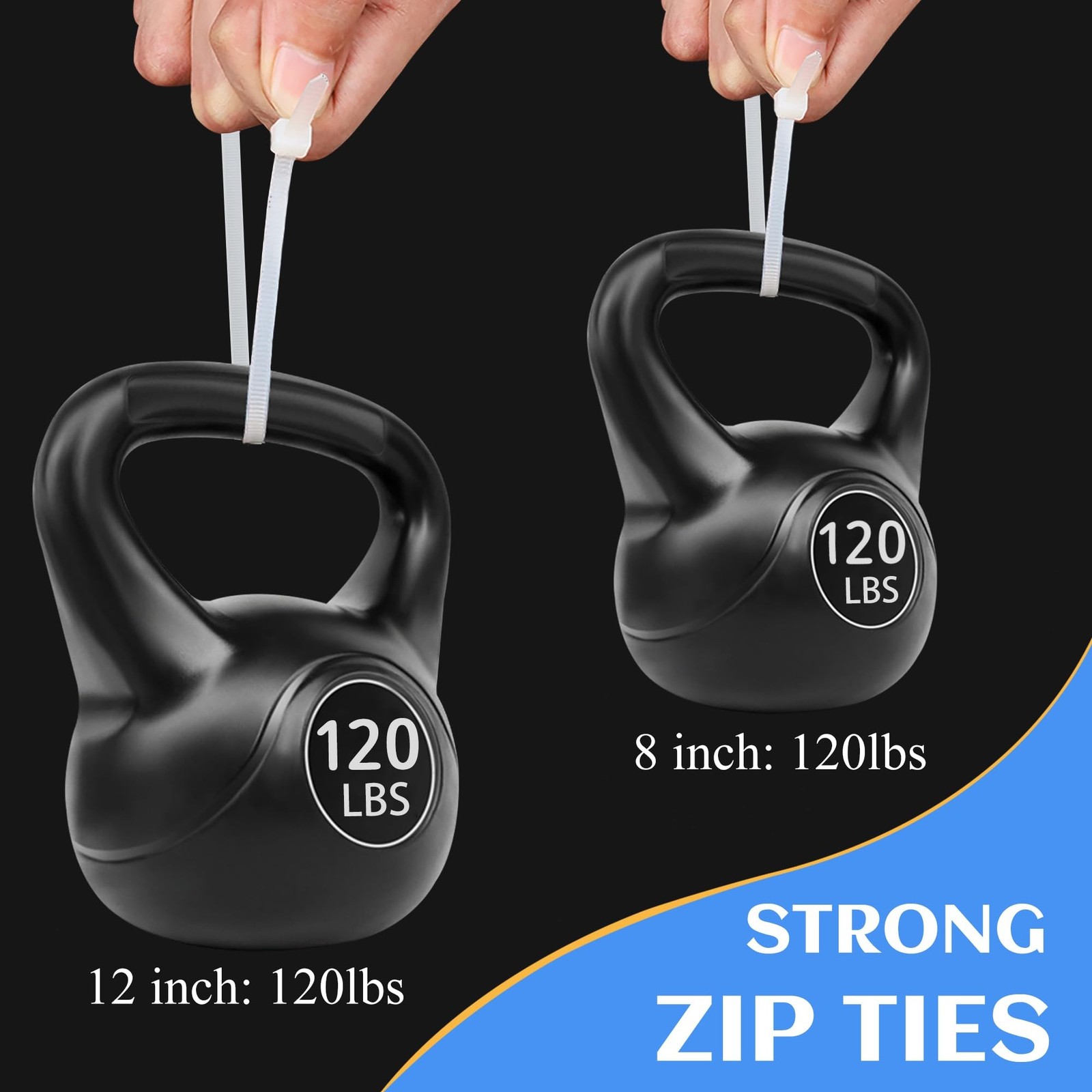 Zip Ties Assorted Sizes 8 + 12 Inch 500 Pack, 120 LBS Tensile Strength, White…
