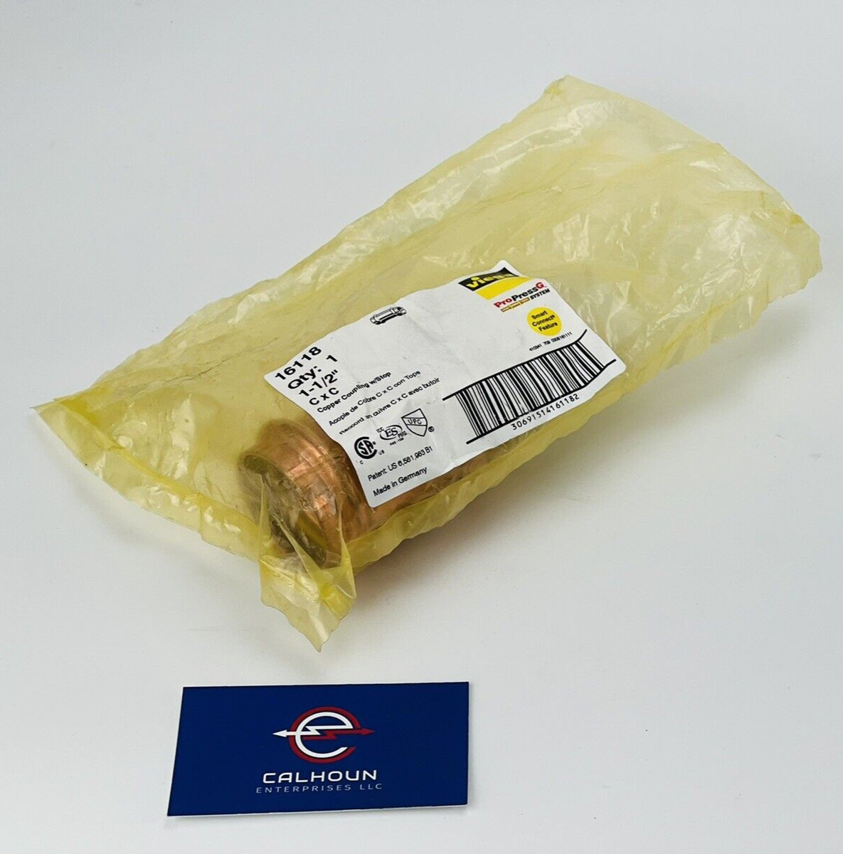 NEW! Viega Propress G (GAS) (16118) 1-1/2″ CXC Copper Coupling w/Stop