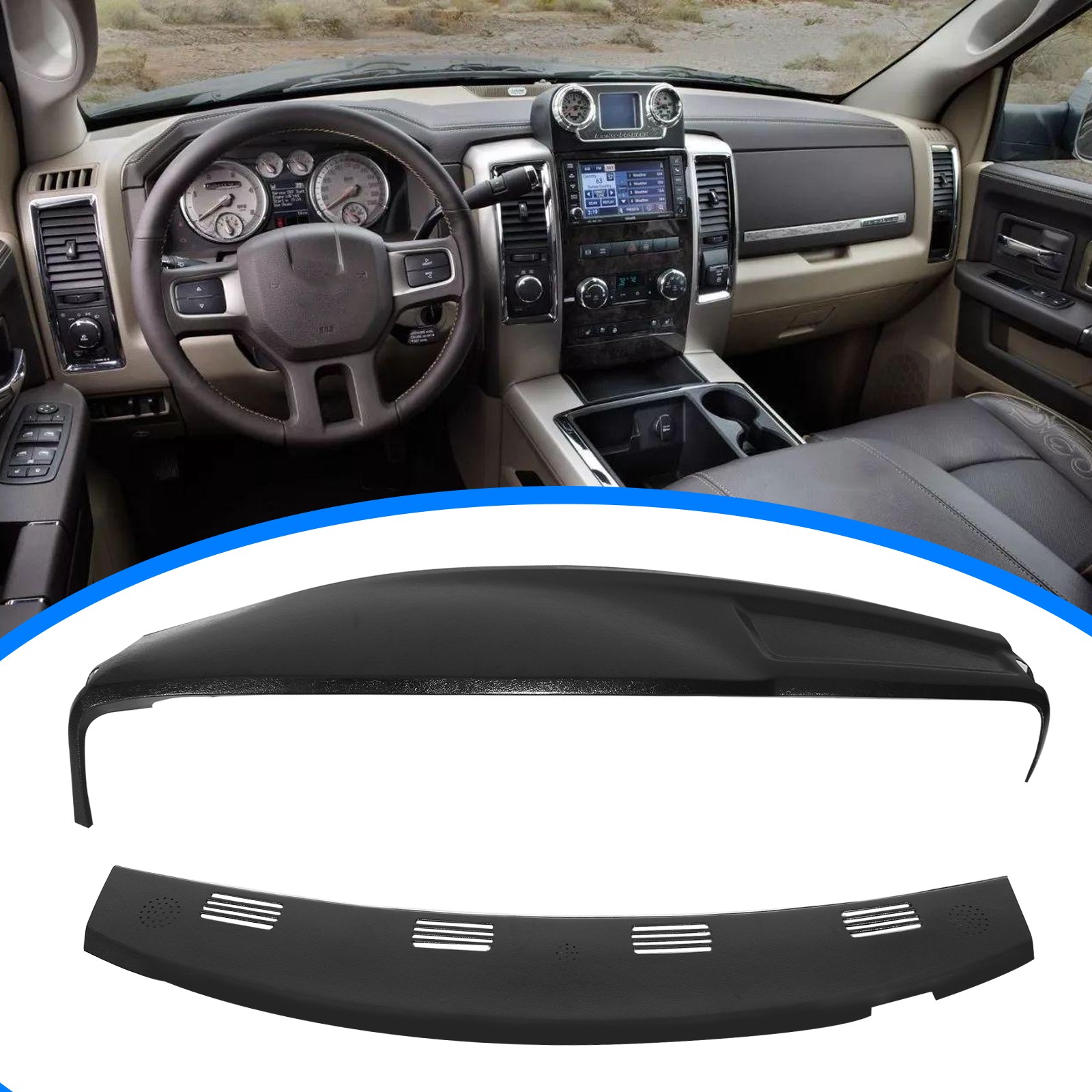 For 2002-2005 2003 04 D odge Ram 1500 2500 3500 Dashboard Panel + Dash Cover Cap