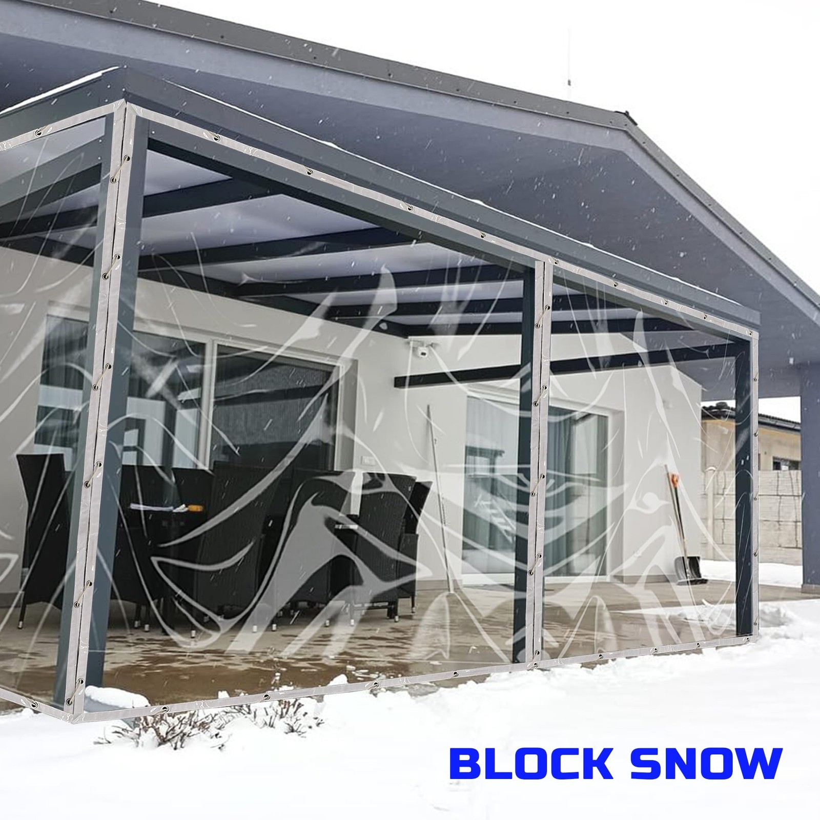 Clear Tarp 5 x 7FT, 20 Mil Clear Vinyl Tarp, Small Cover Plastic Sheeting wit…