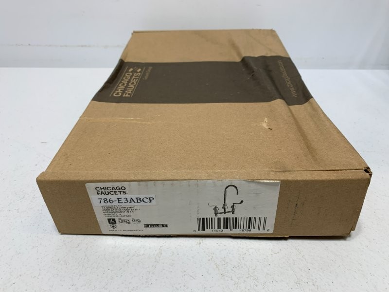 Chicago Faucets 786-E3ABCP Manual Sink Faucet 8″ Centers 2.2 GPM