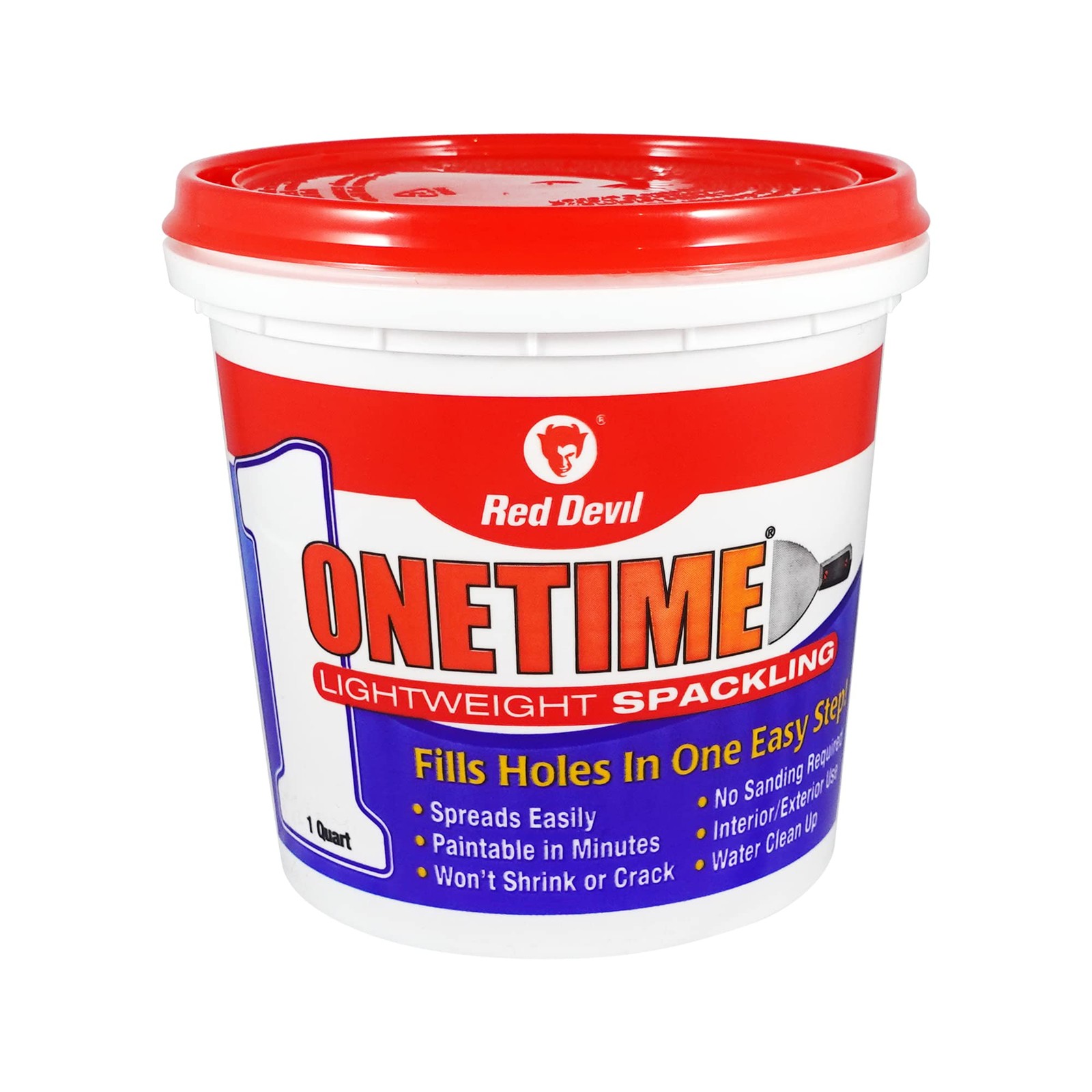 Red Devil 0544 ONETIME Lightweight Spackle Wall Repair, Pack of 1, White