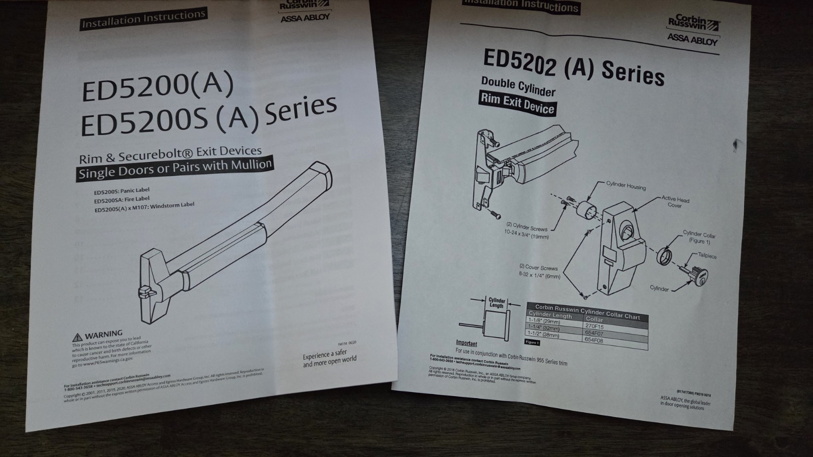 Corbin Russwin ED5202A | ED5000 Series Grade 1 Double Cylinder Exit Device
