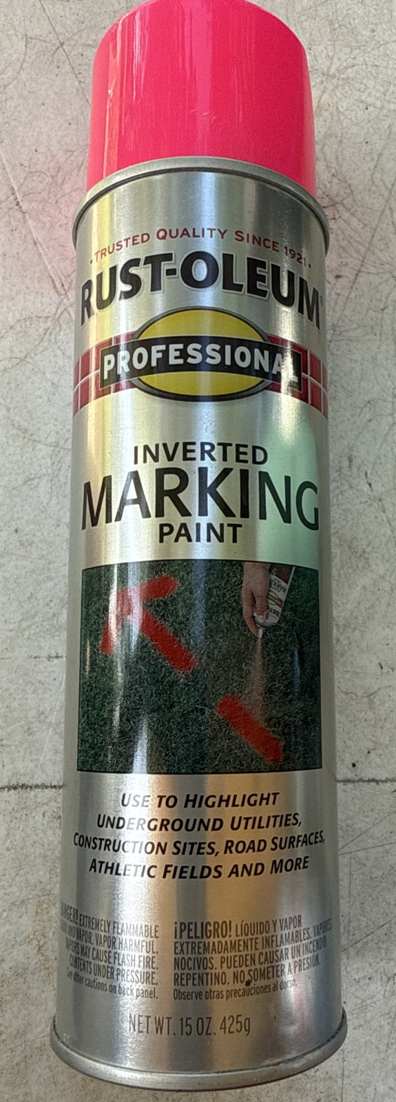 Rust-Oleum Professional Inverted Marking Striping 15oz, Fluorescent Pink Paint