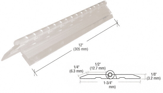 CRL 12AHC Clear Acrylic Continuous Hinge