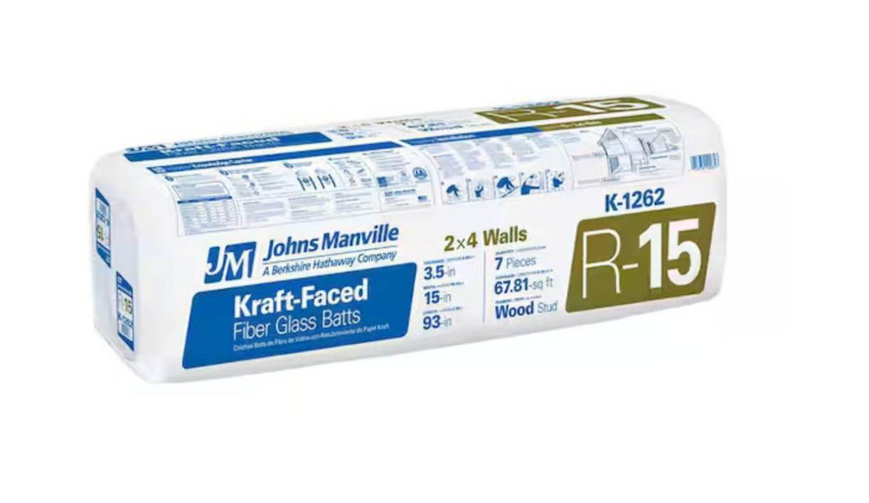 R-15 Kraft Faced Fiberglass Insulation