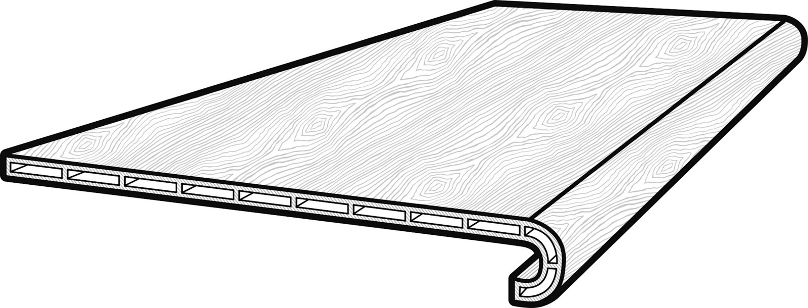 COREtec CR500-Q19CT 94″ x 5″ Vinyl Floating or Glue Down Stair – Warm Sand Oak