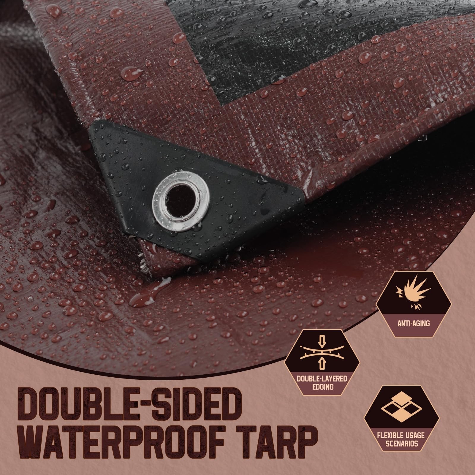 20×20 FT Tarp Waterproof 8 Mil Poly Tarps Medium Duty Waterproof, UV Resistan…