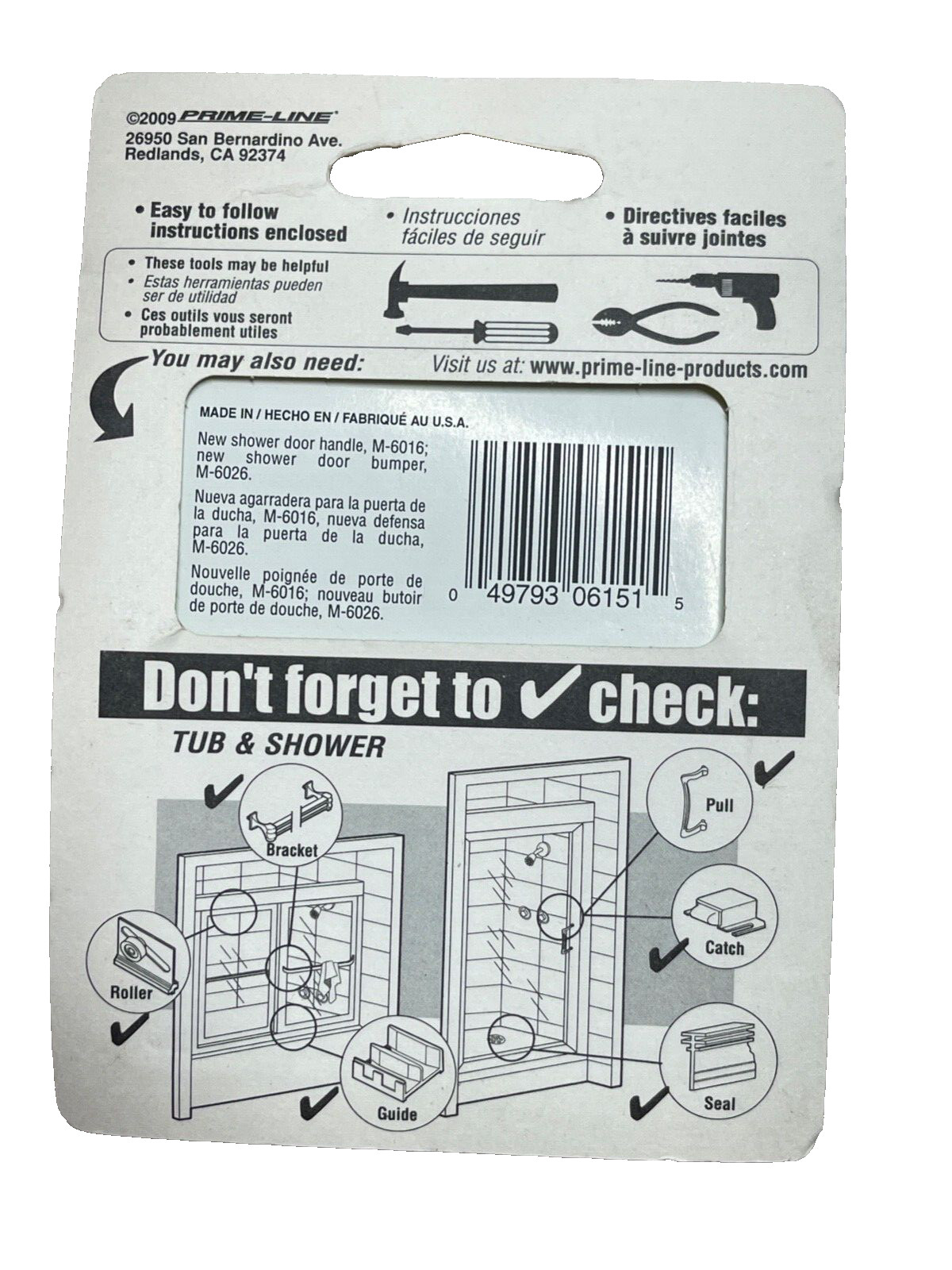 Prime-Line Products M 6151 Tub/shower Enclosure , Door Rollers, 4-Pack