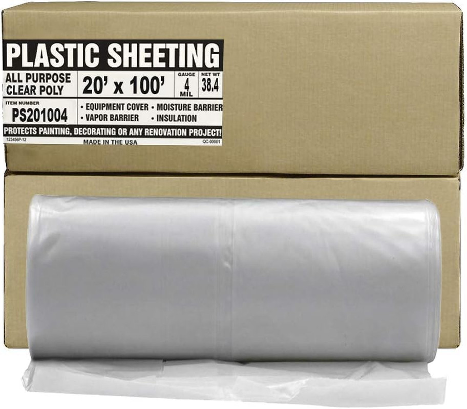 Black Plastic Sheeting – 10′ X 100′, 6 MIL Heavy Duty Gauge – Vapor and Moisture