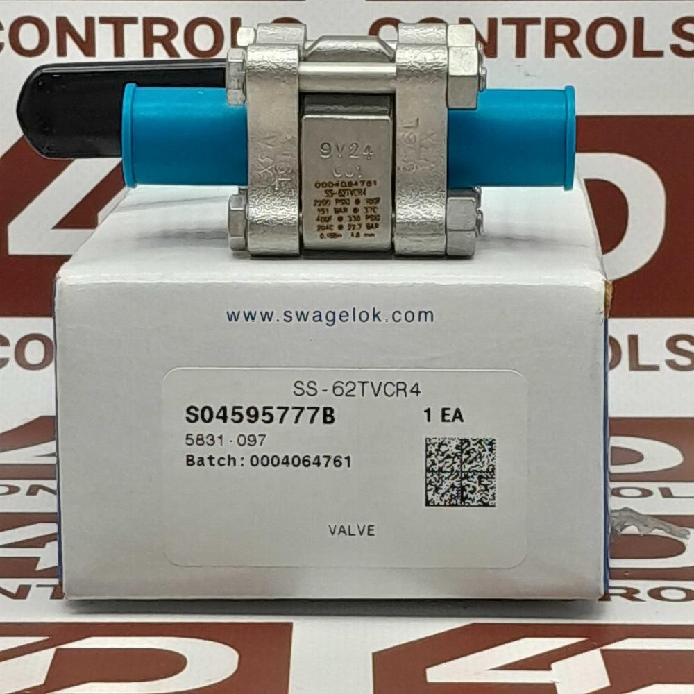 SS-62TVCR4 | Swagelok | Ss 3-Piece 60 Series Ball Valve, 1/4 In, Opened