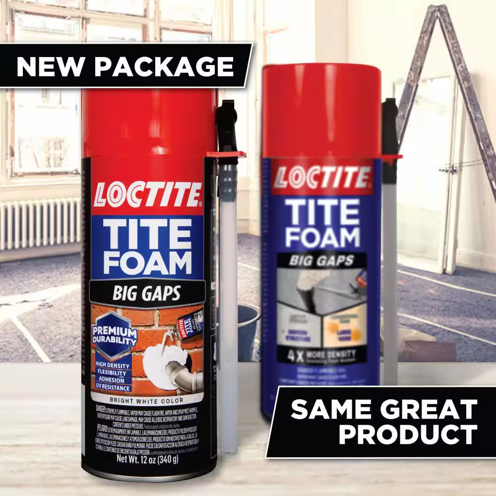 TITE FOAM Big Gaps Spray Foam, Bright White, 12 Oz. Can, Insulating Spray Foam S