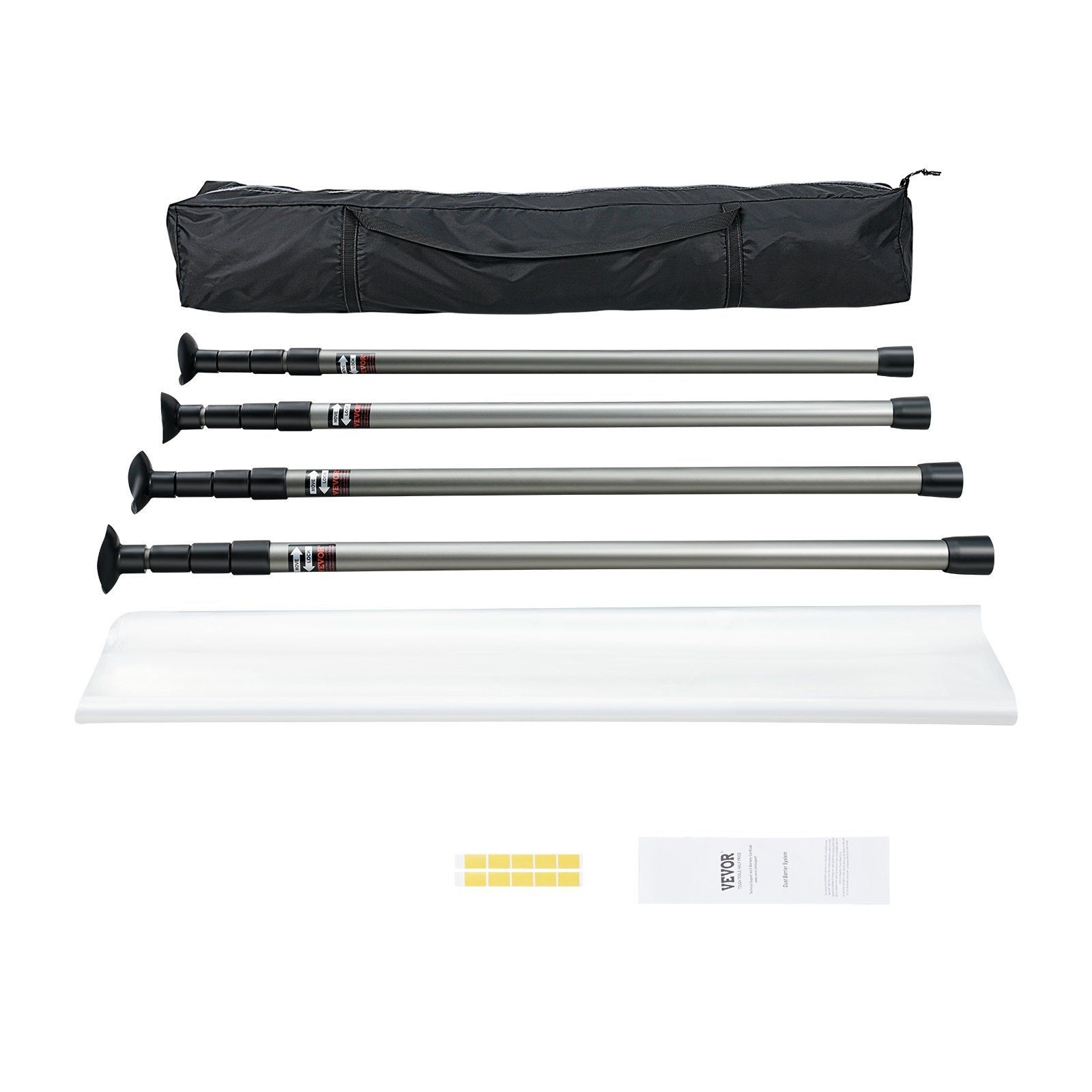 10ft Flexible Poles with 4 Parts, 32.8×13.12ft Plastic Film, Pouch