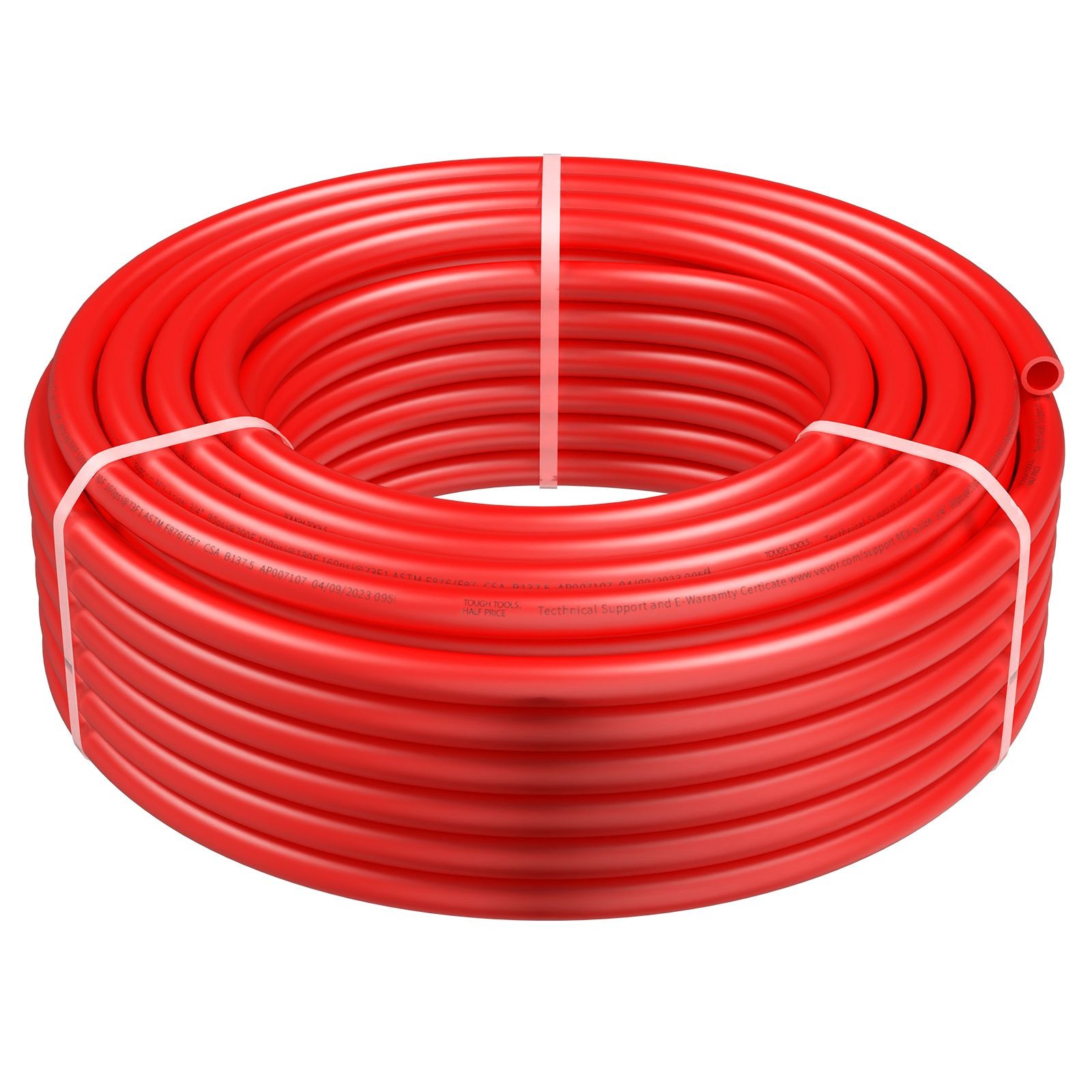 PEX-B Pipe 3/4in x 100ft, Potable Water, Hot/Cold Use, Includes Cutter & Clamps