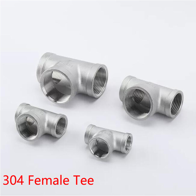 BSP Reducing Female Tee 304 Stainless Steel Pipe Fittings Adapter Connector New