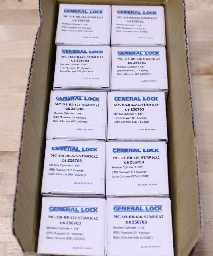 General Lock MC-118-RB-626-ST/ARKA2 Mortise Cylinder 1-1/8″ (Box of 10)=(5 Sets)