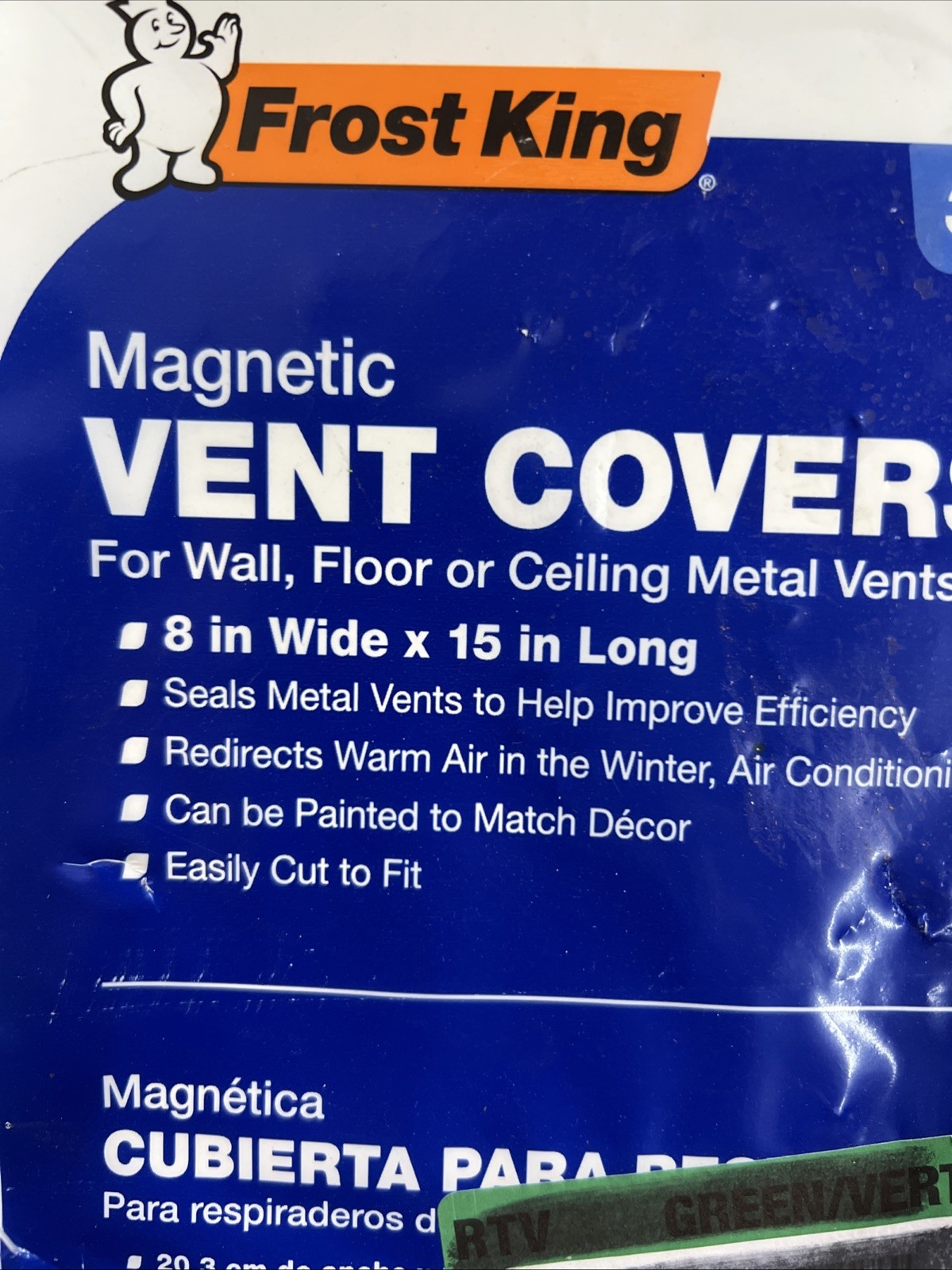 2- 3 Packs (6 Total) Frost King Magnetic Register Covers White 8”x15”
